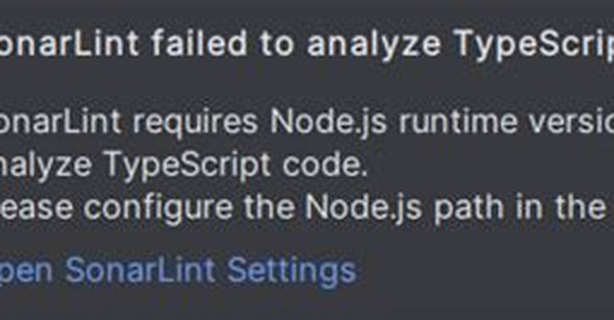Sonarlint Failed to Analyze Javascript Code