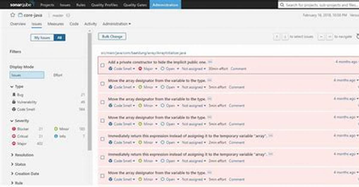 Sonarqube Analysis Issue