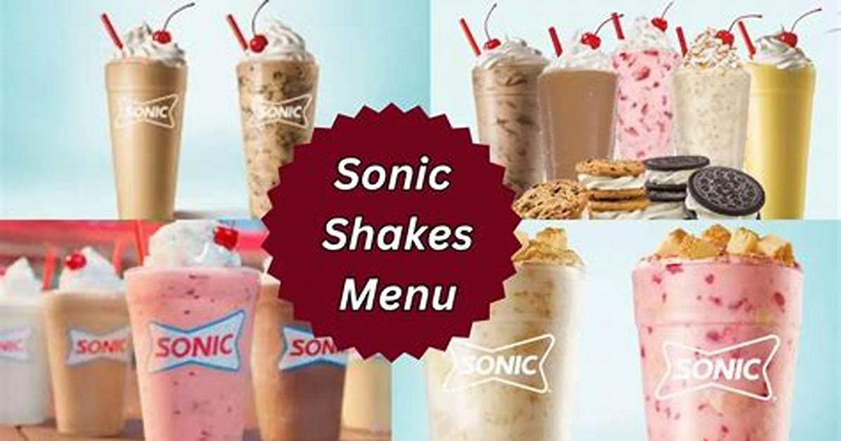 Sonic Shake Menu
