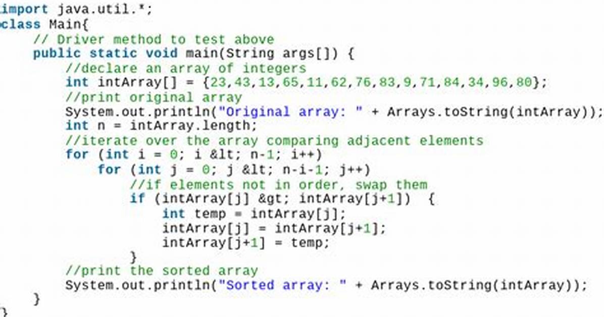 Sort an Array in Java