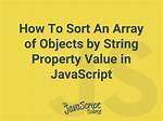Sort Array of Objects by String Property Value