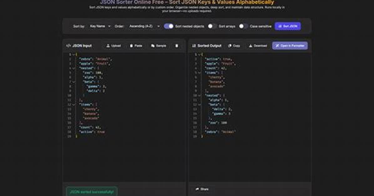 Sorting Json (By Specific Element) Alphabetically