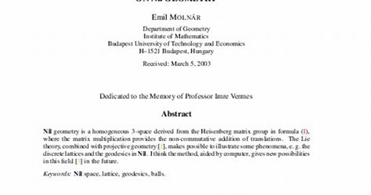 Sources for Exploring Nil Geometry