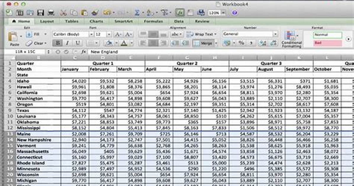 Spreadsheet Lines
