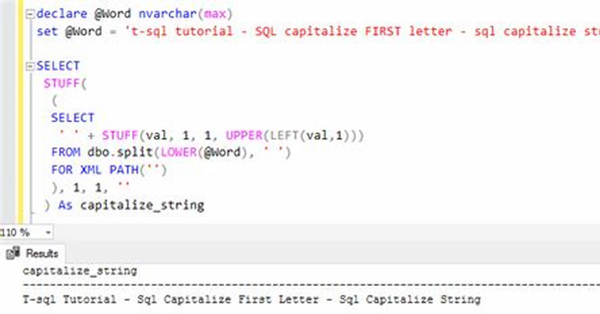 Sql: Capitalize First Letter Only [Duplicate]