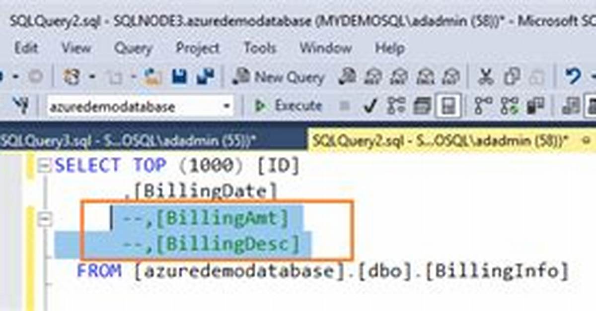Sql Comment Out