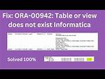 Sql Error: Ora-00942 Table or View Does Not Exist