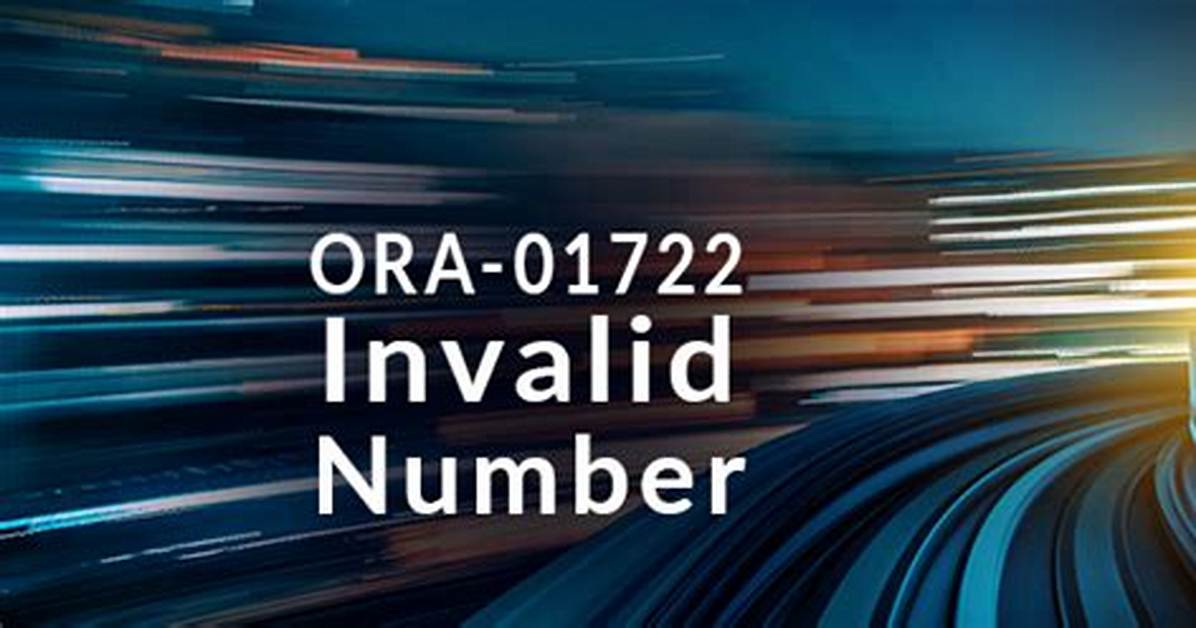 Sql Error "Ora-01722: Invalid Number"