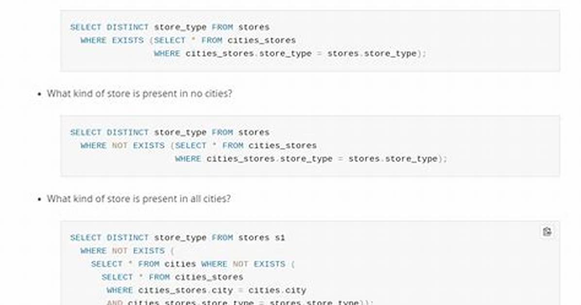 Sql Not Exists