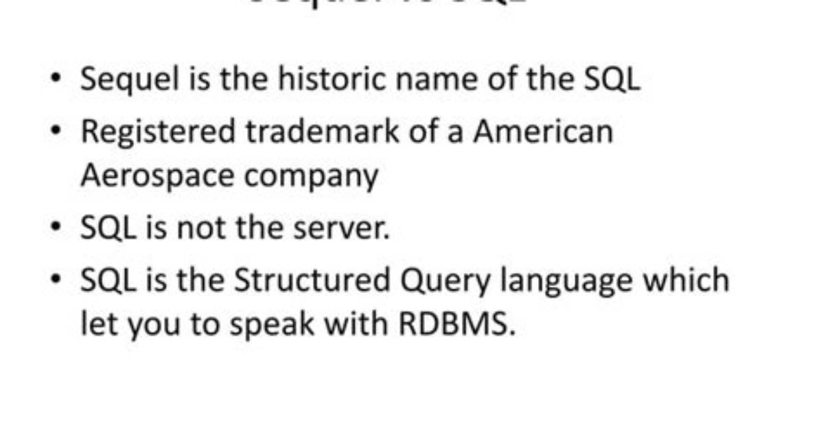 Sql or Sequel