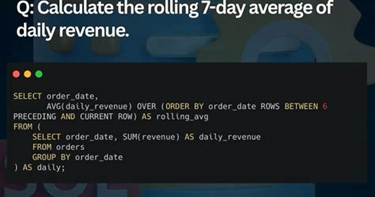 Sql Query for 7 Day Rolling Average in Sql Server