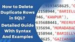 Sql Remove Duplicates