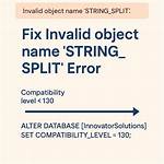 Sql Server 2016, Invalid Object Name 'String_Split'