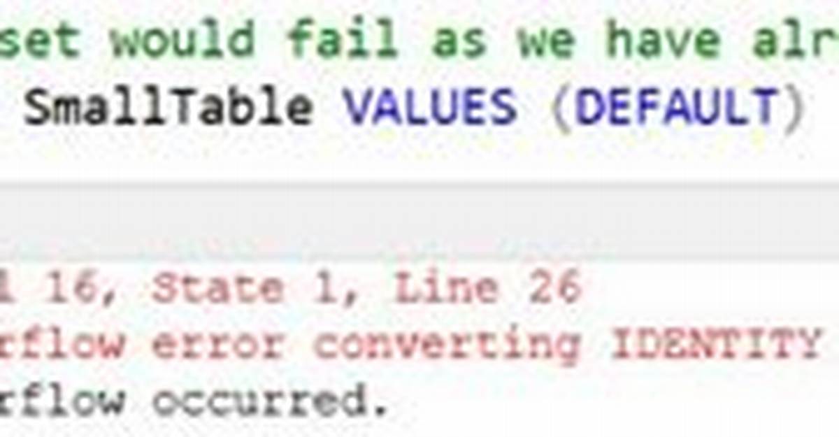 Sql Server: Arithmetic Overflow Error Converting Expression to Data Type Int