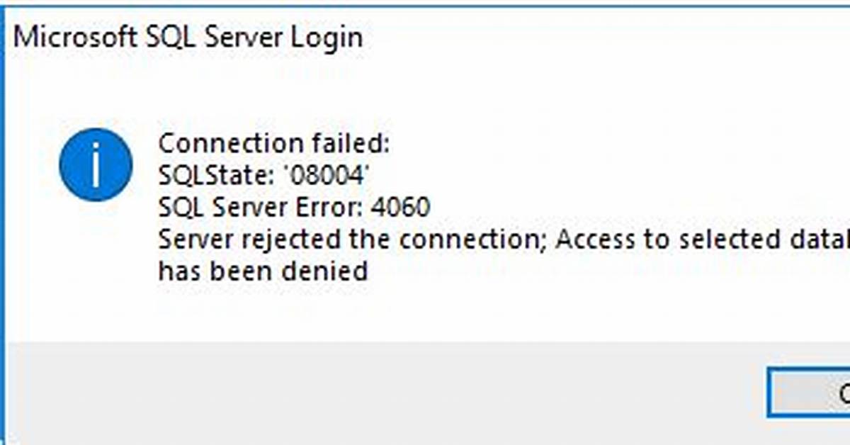 Sql Server Error 4060