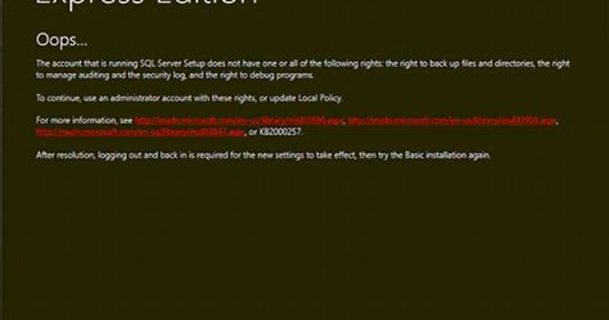 Sql Server Install Bug: Failed to Launch Local Scenarioengine. Exe