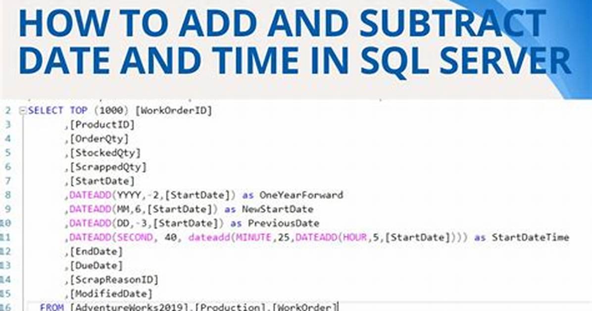 Sql Subtract Dates