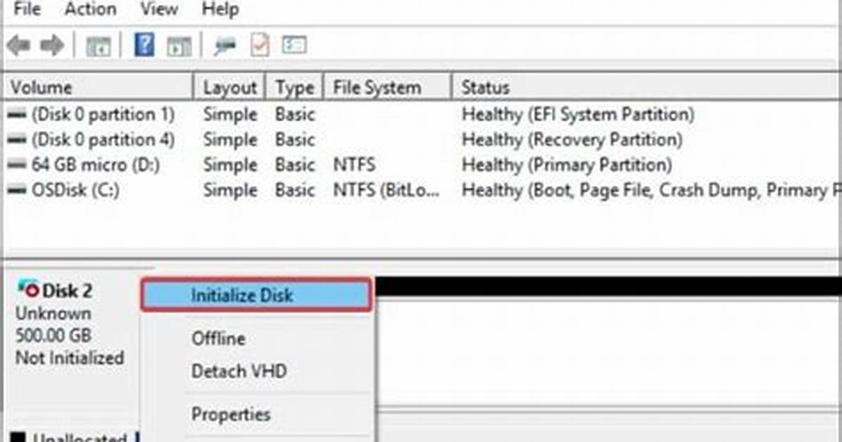 Ssd Unallocated and Cannot Initialize