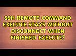 Ssh Remote Command Execute Stays Without Disconnect When Finished Execute?