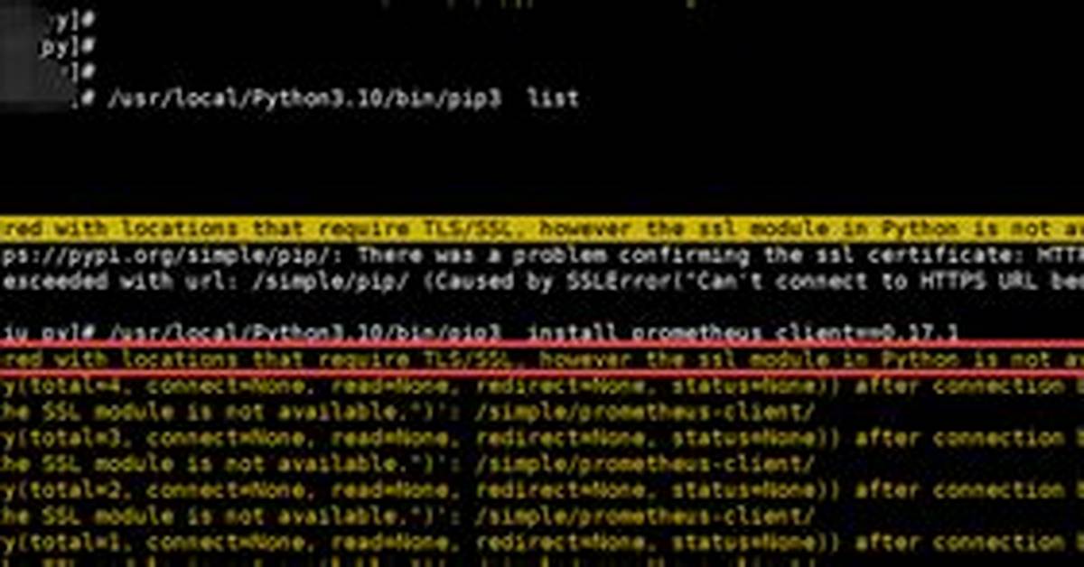 "Ssl Module in Python Is Not Available" When Installing Package with Pip3