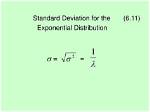 Standard Deviation with Exponential Distribution