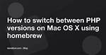 Start a Php Server on Mac Os X