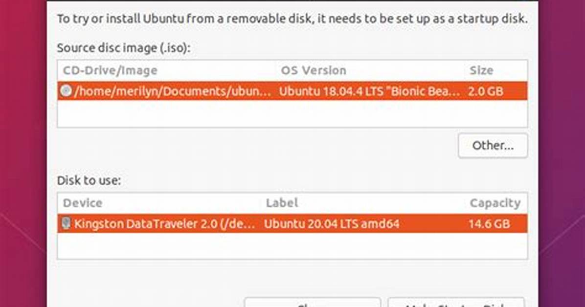 Startup Disk Creator Tool for Debian