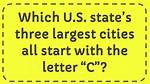State Whose Three Largest Cities All Start with C