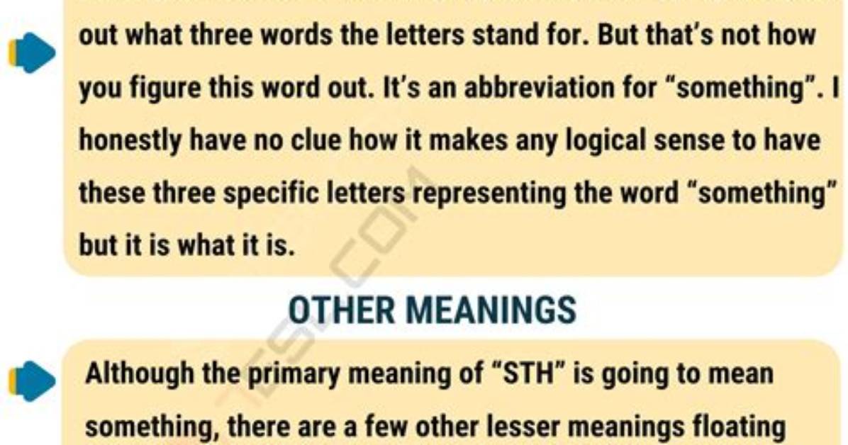 Sth Meaning