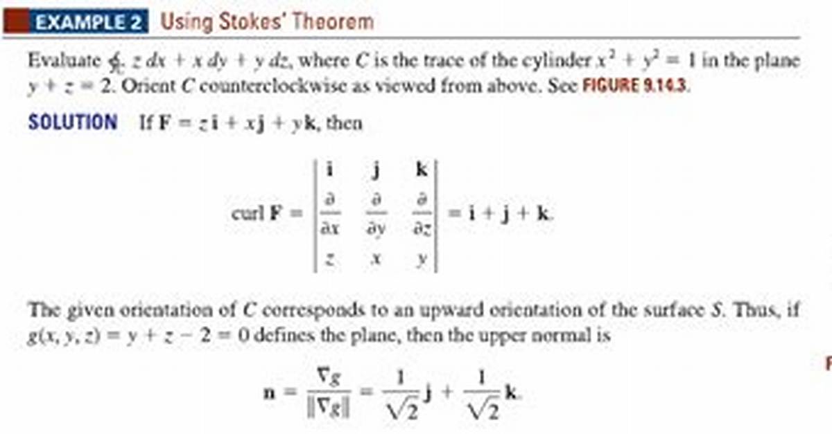 Stokes Theorem - Finding the Normal