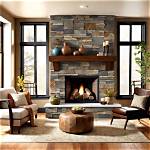 Stone Tile Fireplace
