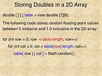 Storing Doubles in an Array