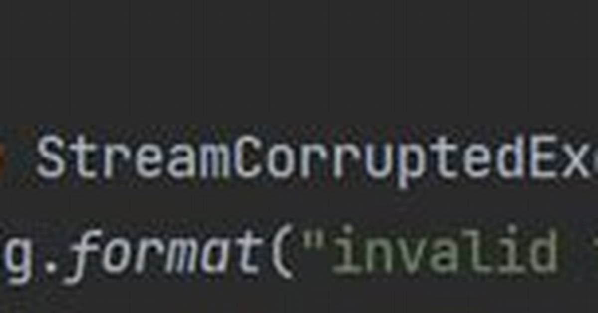 Streamcorruptedexception: Invalid Type Code: Ac