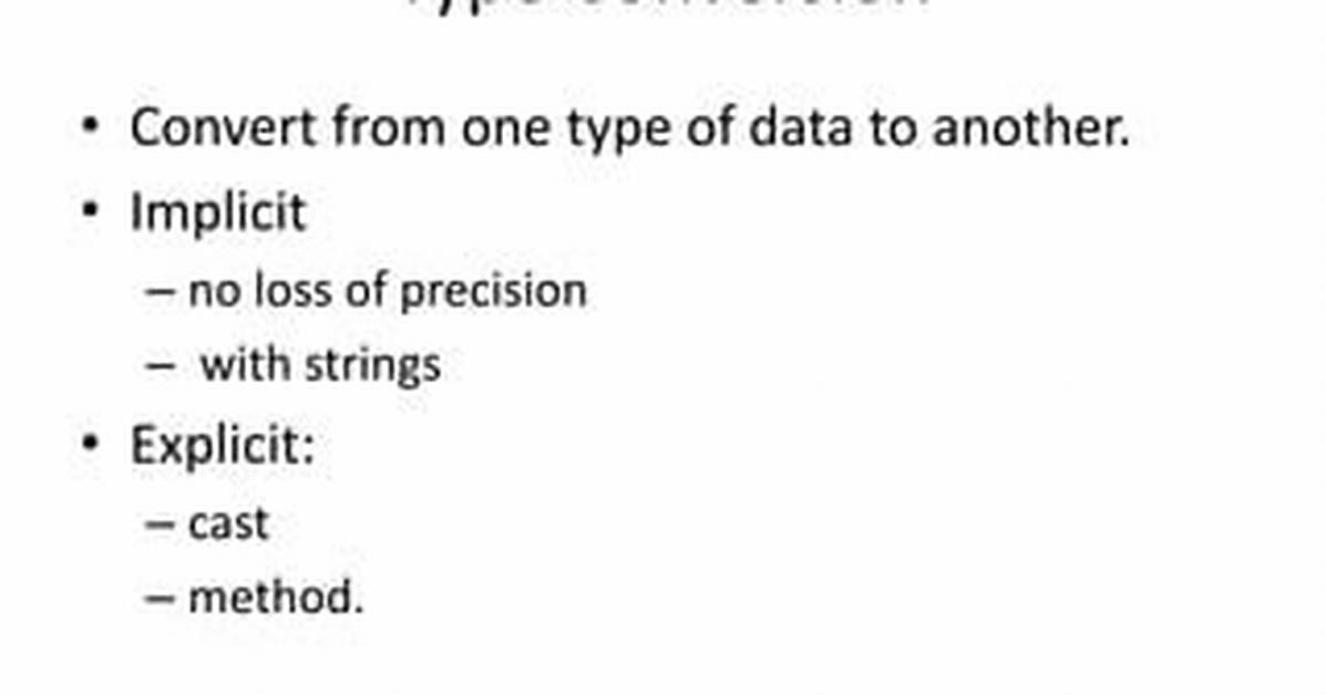 Strings and Ints, Implicit and Explicit