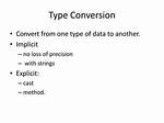 Strings and Ints, Implicit and Explicit