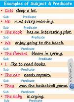 Subject and Predicate Examples