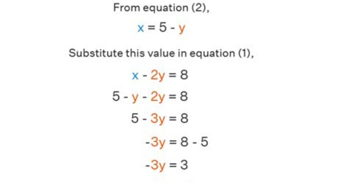 Substitution Method Algebra