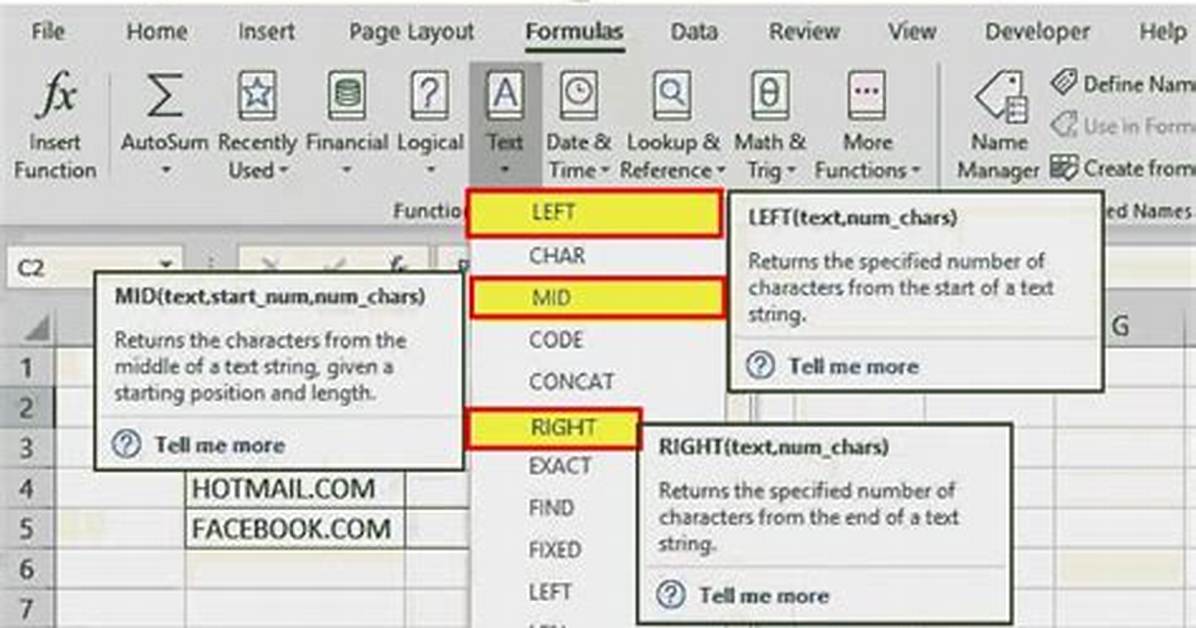 Substring in Excel