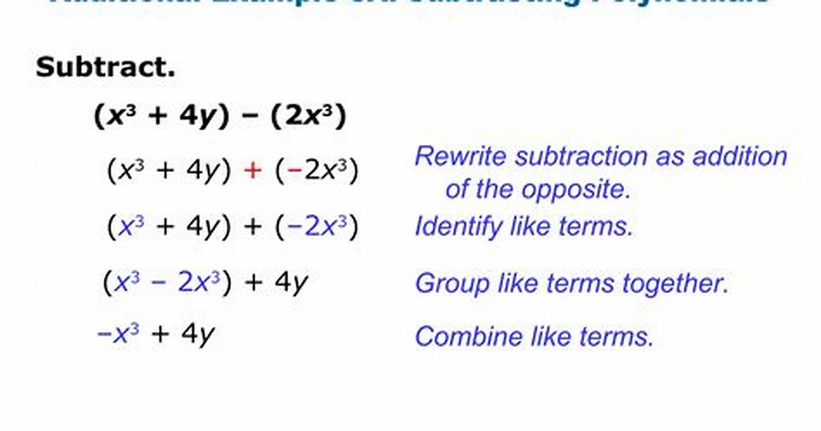 Subtracting Polynomials