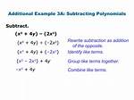 Subtracting Polynomials