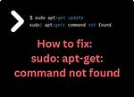 Sudo: Apt-Get: Command Not Found