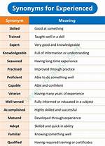 Synonym for Experienced