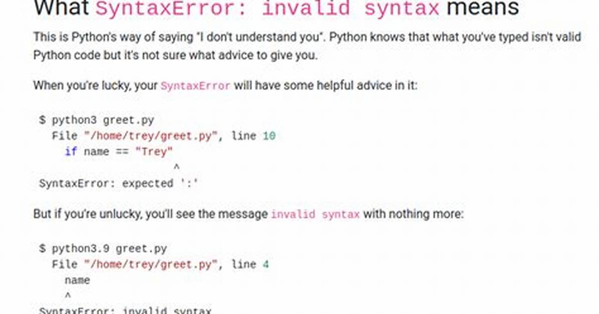 'Syntax Error: Invalid Syntax' for No Apparent Reason