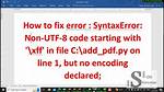 Syntaxerror: Non-Utf-8 Code Starting with '\X92' in File D: \Aiassistant\Build\Gui. Py on Line 92, but No Encoding Declared; [Duplicate]