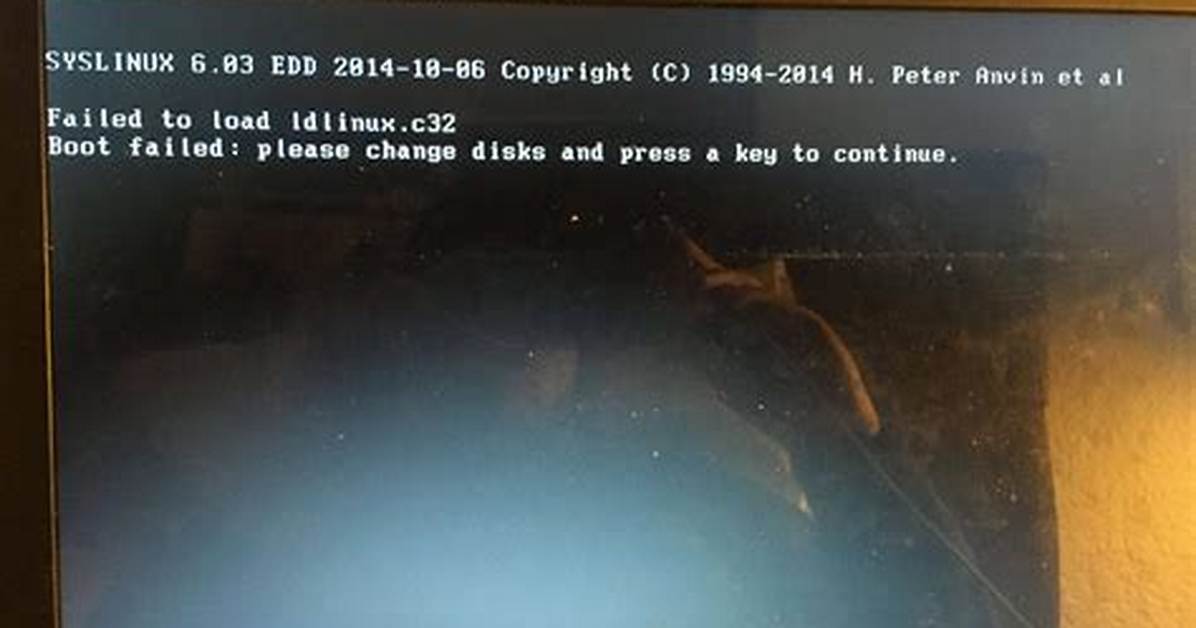 Syslinux 6.04 (Error Ldlinux. C32 Failed to Load)