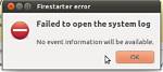 System Log Error When Running Firestarter Configuration Program