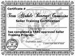 Tabc Certification Texas