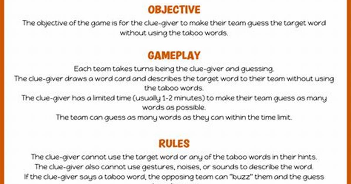 Taboo Game Rules