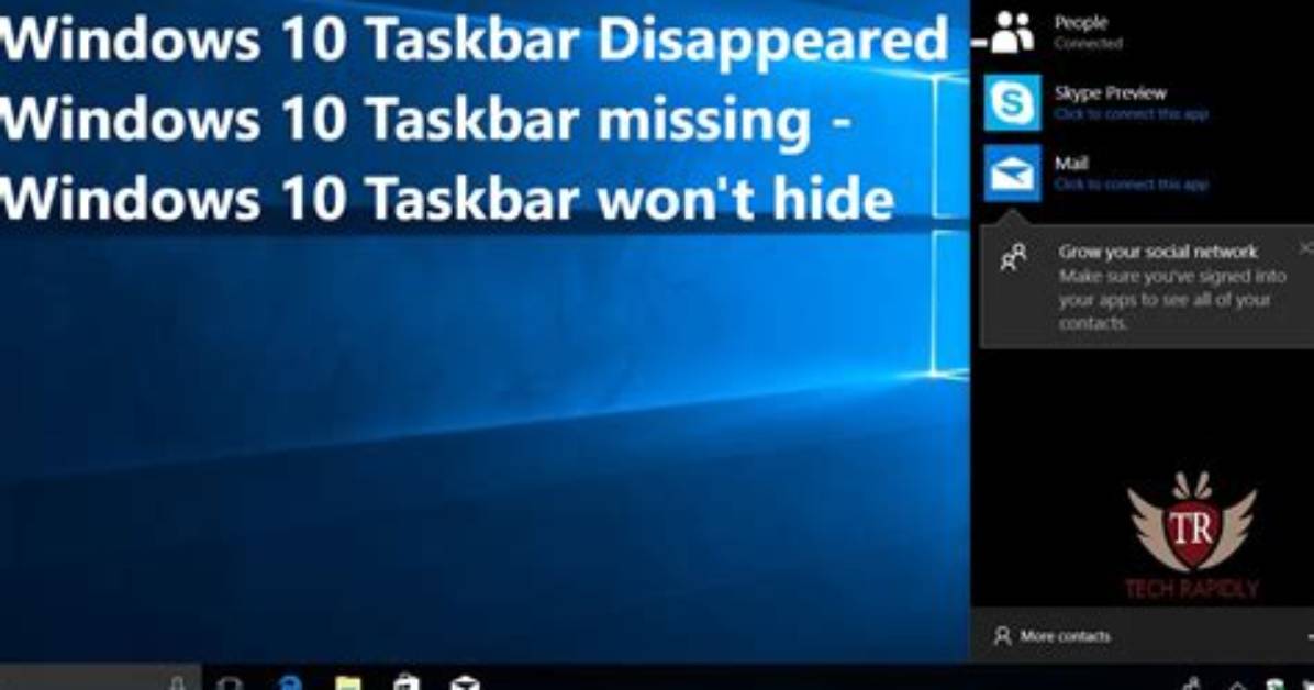 Taskbar Partially Missing in Windows 10?