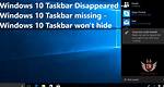 Taskbar Partially Missing in Windows 10?